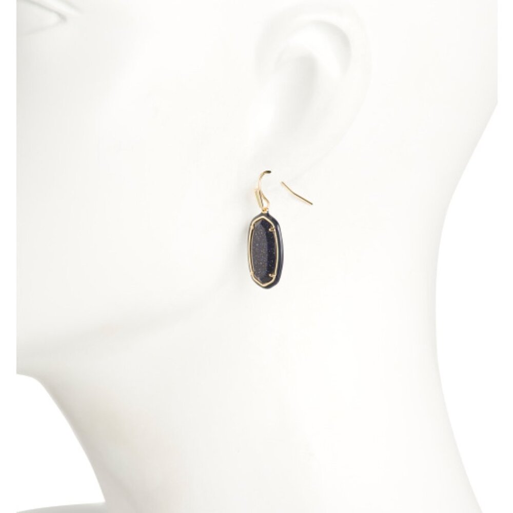 KENDRA SCOTT Navy Dani Enamel Framed Drop Earrings NWT - Picture 2 of 4